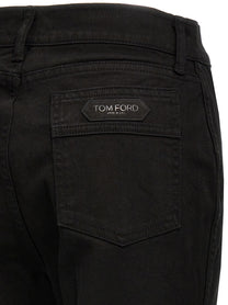 Tom Ford Stretch Twill Denim Wide Flare Jeans Black