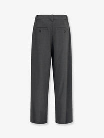 Brunello Cucinelli Women's Stretch Virgin Wool Blend Trousers Grey