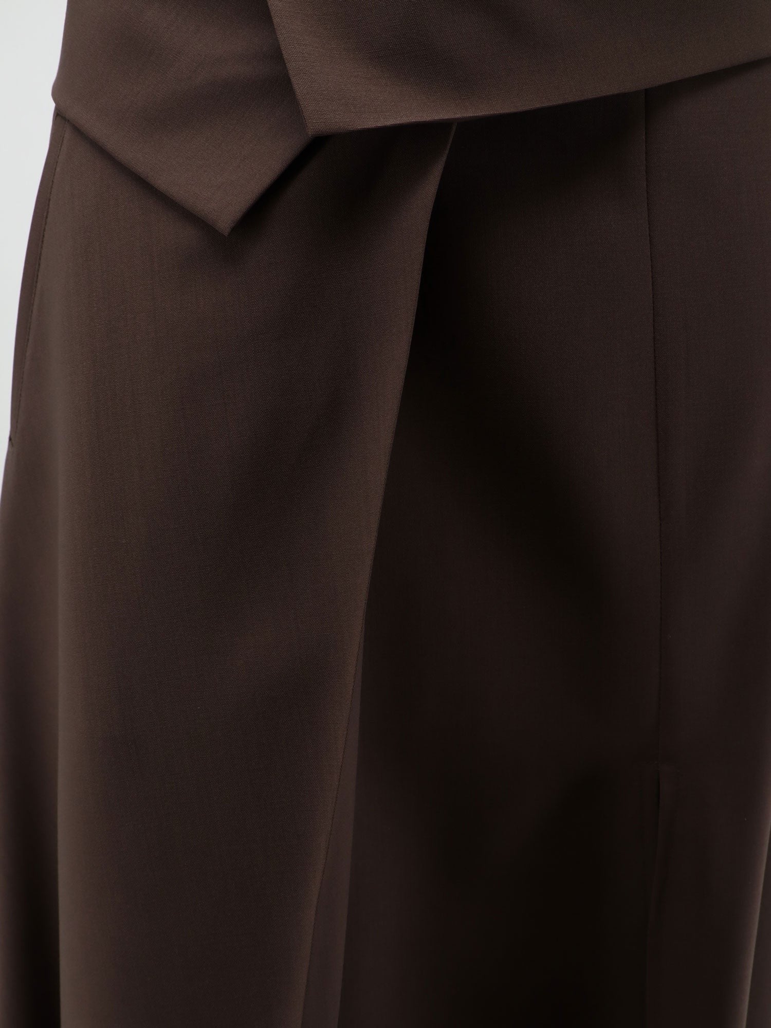 Alysi Women's Stretch Virgin Wool Long Skirt Brown