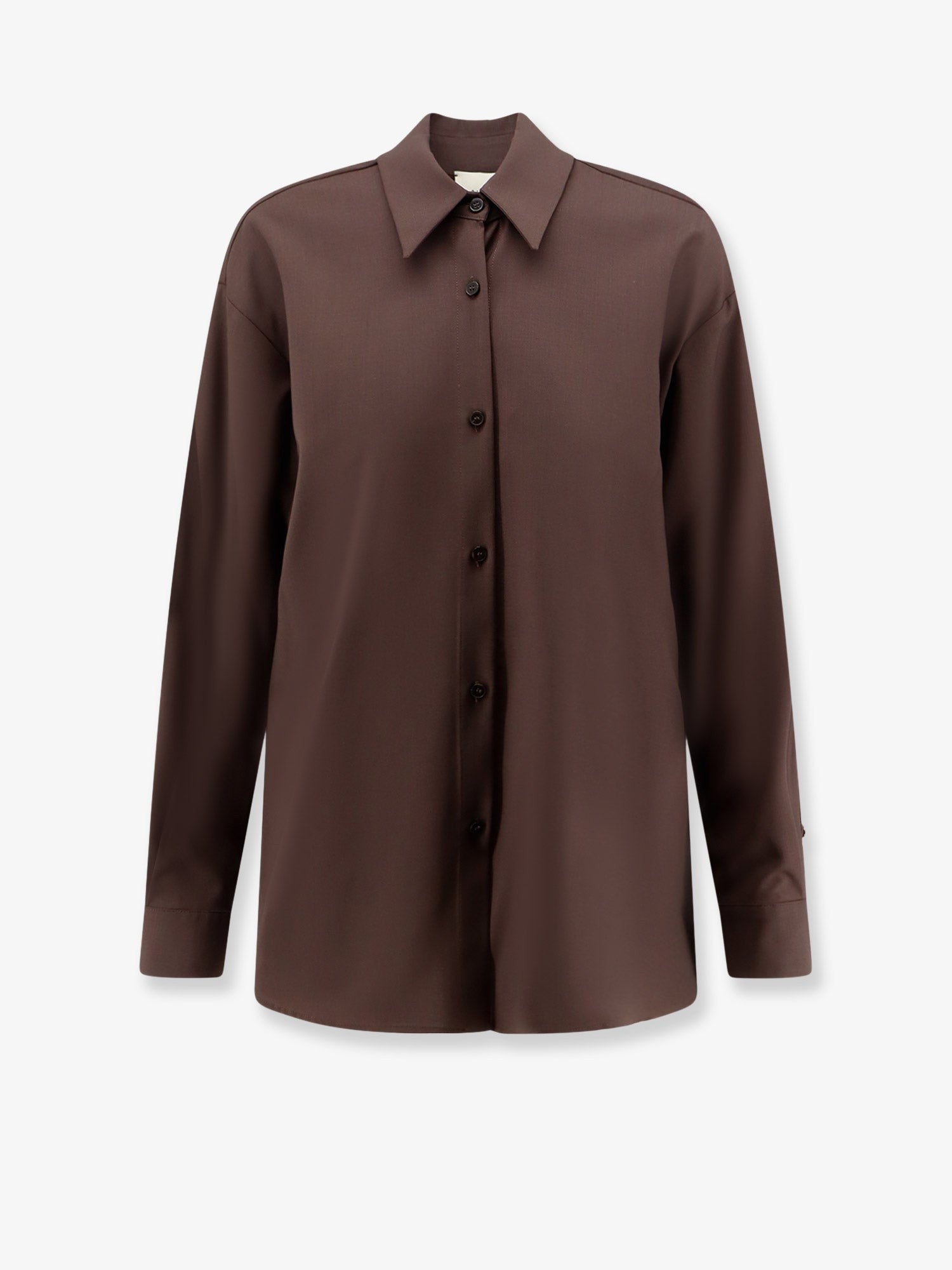 Alysi Women's Stretch Virgin Wool Shirt Brown