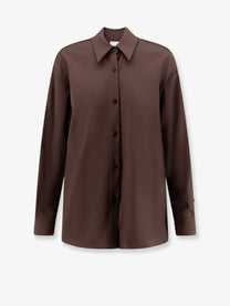 Alysi Women's Stretch Virgin Wool Shirt Brown