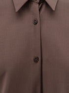 Alysi Women's Stretch Virgin Wool Shirt Brown, view 3