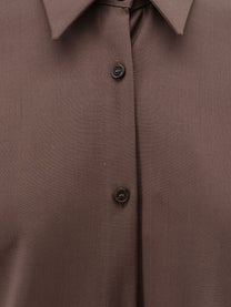 Alysi Women's Stretch Virgin Wool Shirt Brown