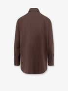 Alysi Women's Stretch Virgin Wool Shirt Brown, view 2
