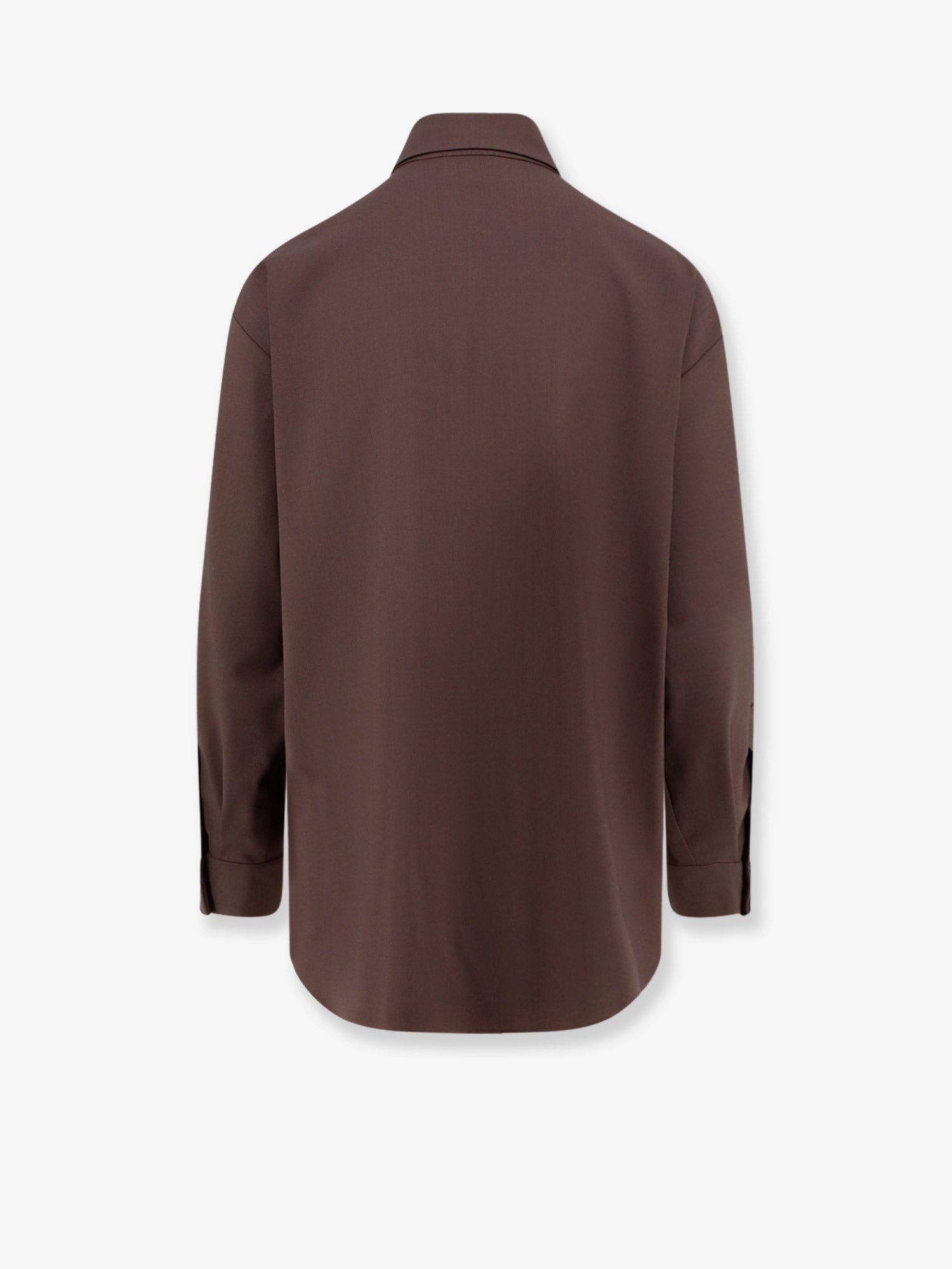 Alysi Women's Stretch Virgin Wool Shirt Brown