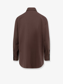 Alysi Women's Stretch Virgin Wool Shirt Brown