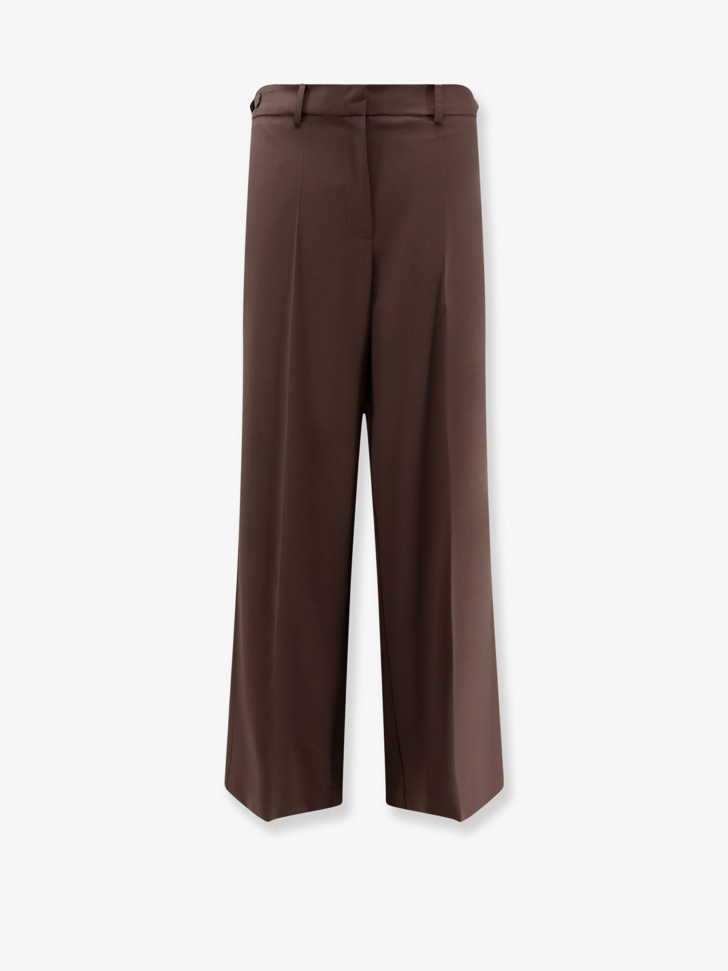 Alysi Women's Stretch Virgin Wool Trousers Brown