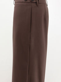 Alysi Women's Stretch Virgin Wool Trousers Brown
