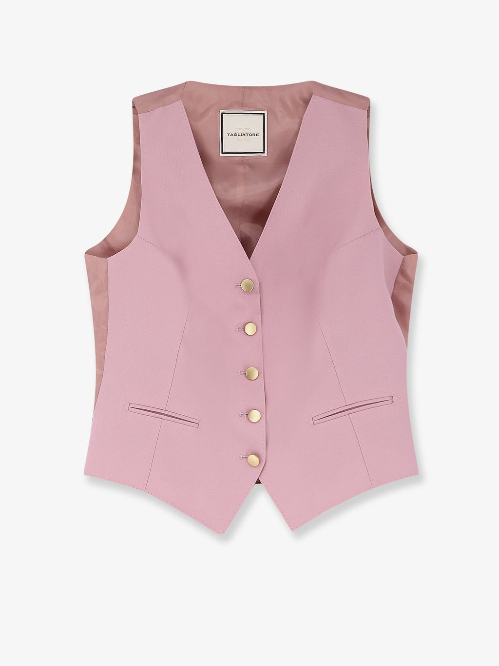 Tagliatore Women's Stretch Virgin Wool Vest Pink