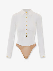 Elisabetta Franchi Women's Stretch Viscose Body Shirt White