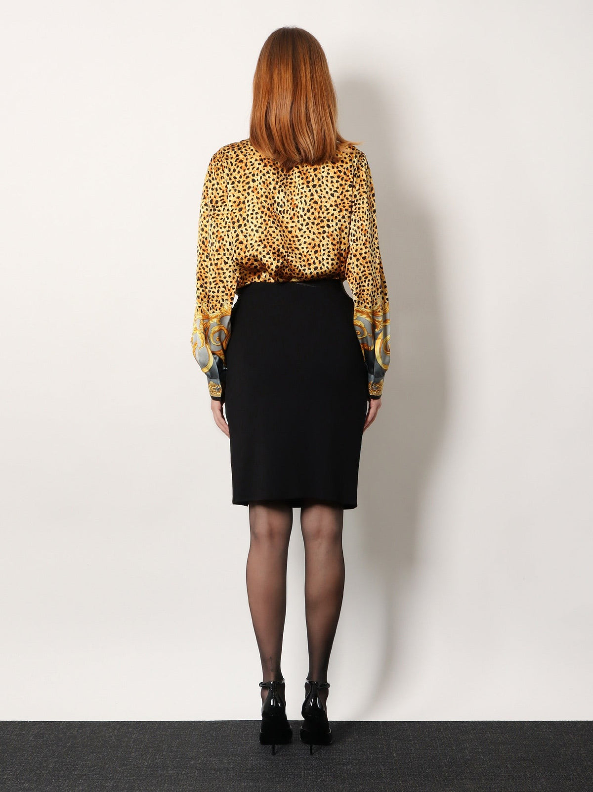 Versace Women's Stretch Viscose Midi Skirt Black