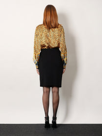 Versace Women's Stretch Viscose Midi Skirt Black