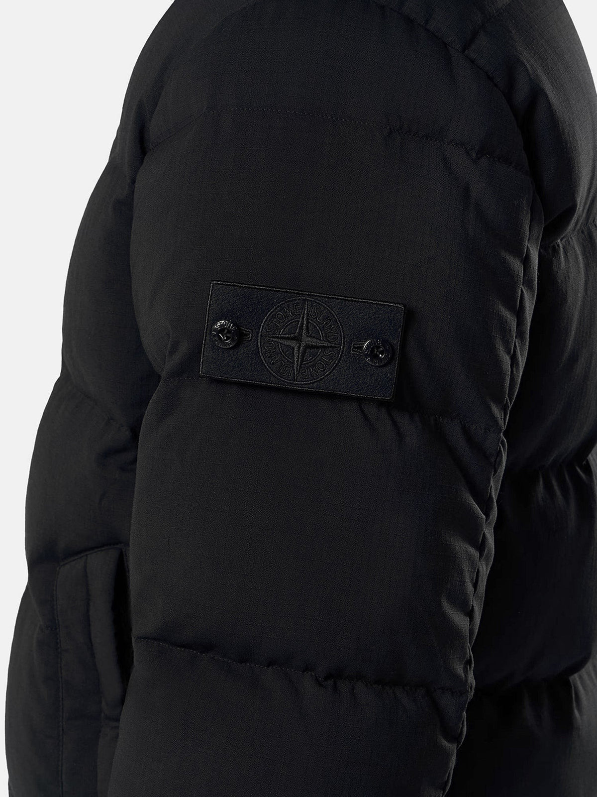 Stone Island Men's Stretch Wool Blend Down Jacket Black, view 3