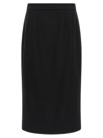 Dolce &amp; Gabbana Stretch Wool Skirt Black