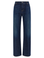 Dolce &amp; Gabbana Stretched Pleated Trompe Loeil Jeans Blue
