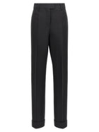 Ferragamo Stretched Pleated Trousers Black