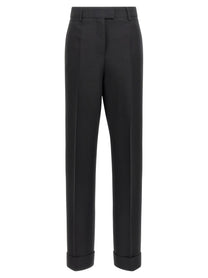 Ferragamo Stretched Pleated Trousers Black