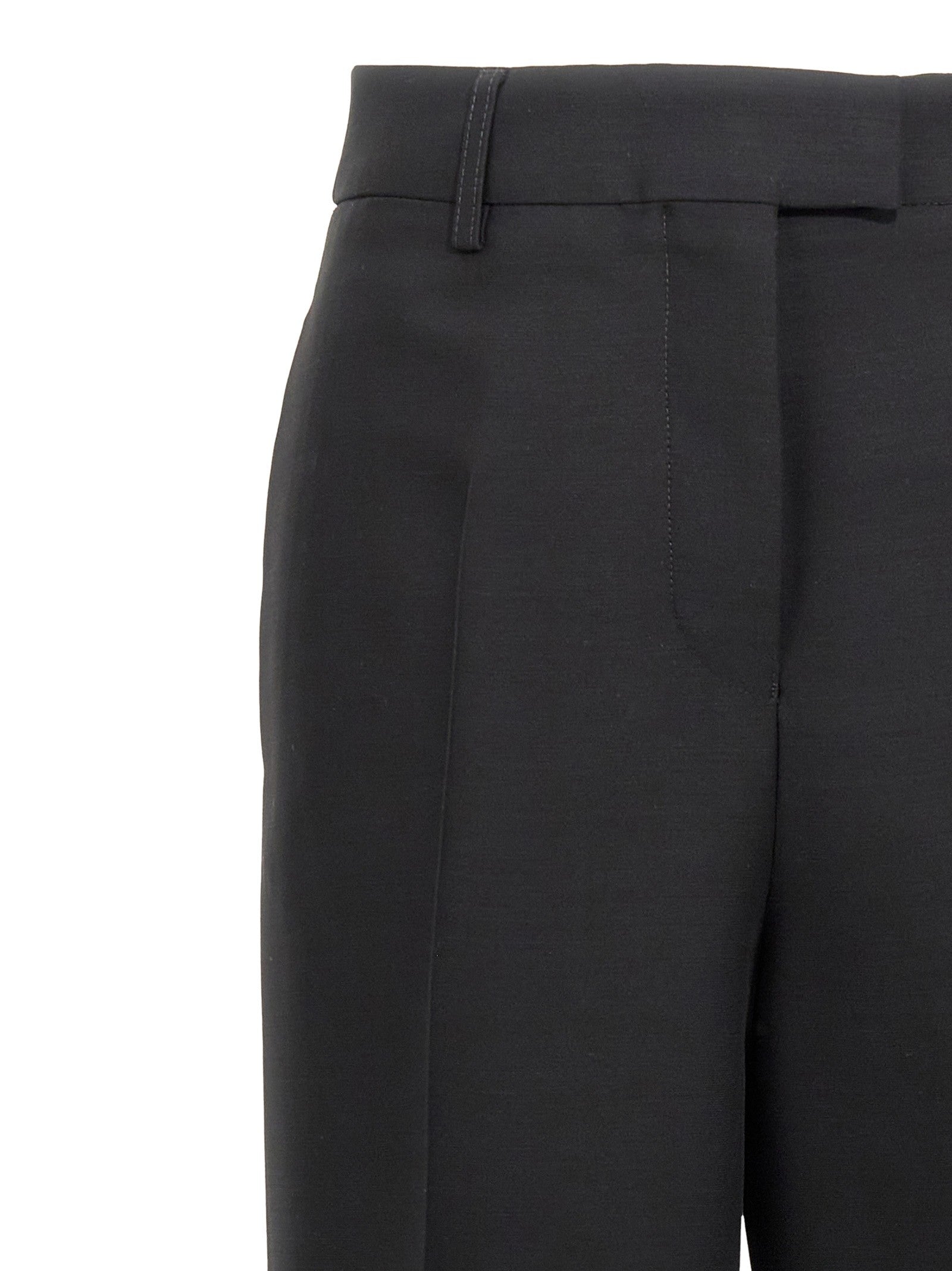 Ferragamo Stretched Pleated Trousers Black