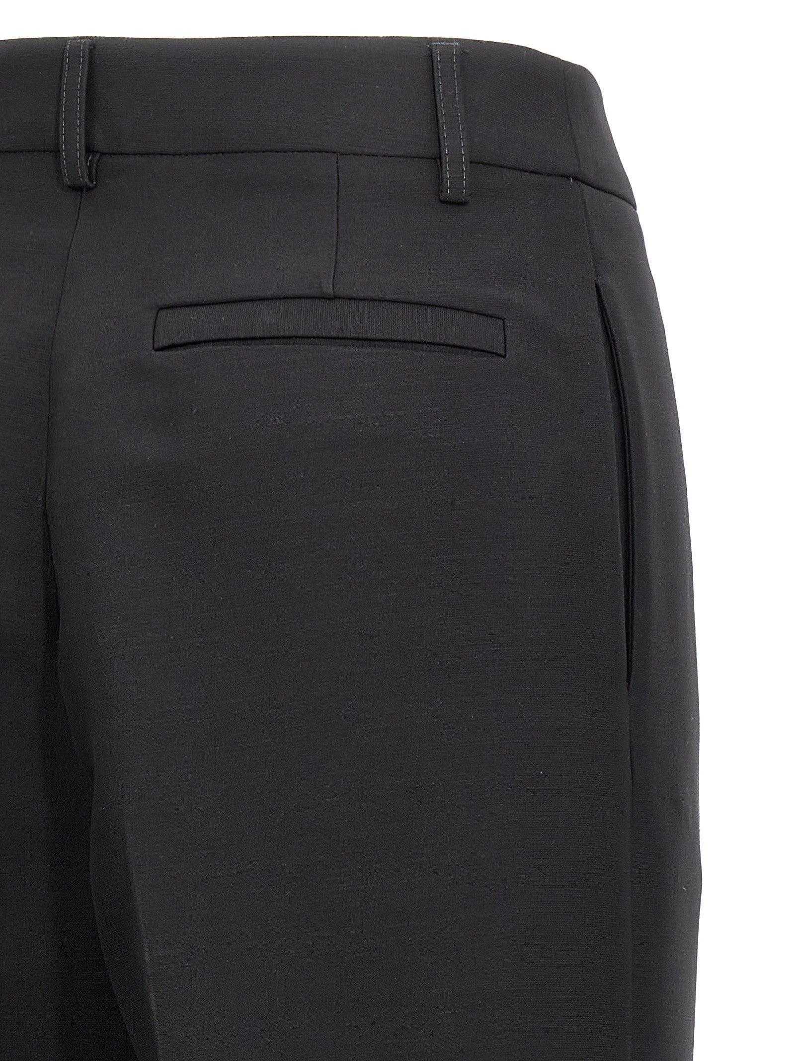 Ferragamo Stretched Pleated Trousers Black
