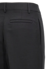 Ferragamo Stretched Pleated Trousers Black