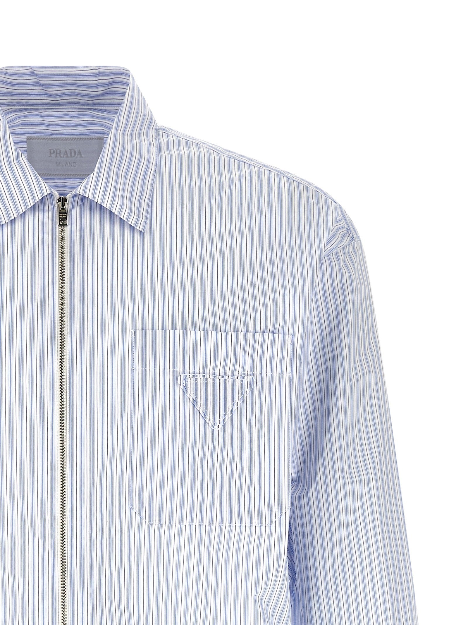 PRADA Stripe Tec Shirt Blue