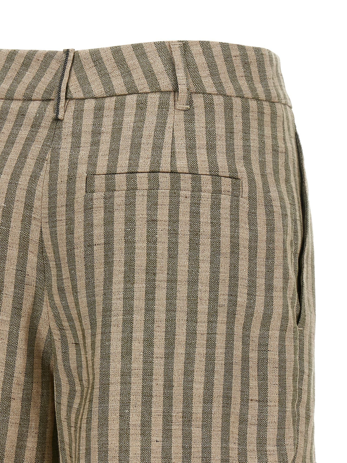 Brunello Cucinelli Striped Bermuda Shorts Green