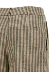 Brunello Cucinelli Striped Bermuda Shorts Green