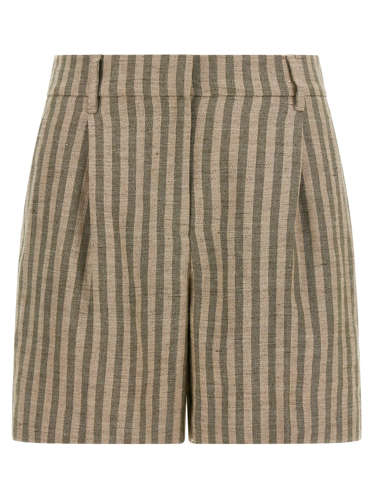 Brunello Cucinelli Striped Bermuda Shorts Green