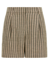 Brunello Cucinelli Striped Bermuda Shorts Green