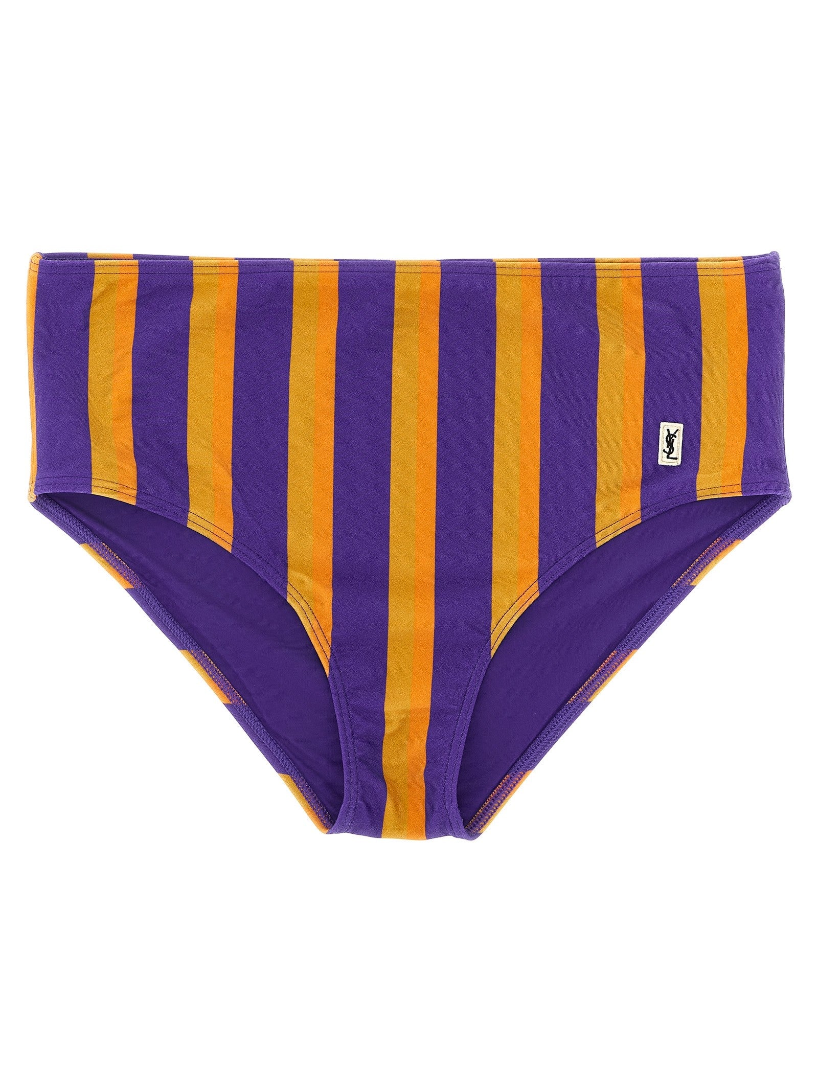Saint Laurent Striped Bikini Briefs Gold