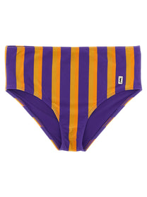 Saint Laurent Striped Bikini Briefs Gold