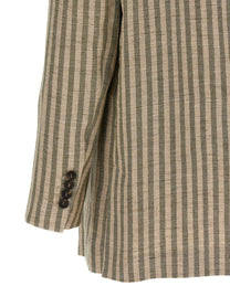 Brunello Cucinelli Striped Blazer Green