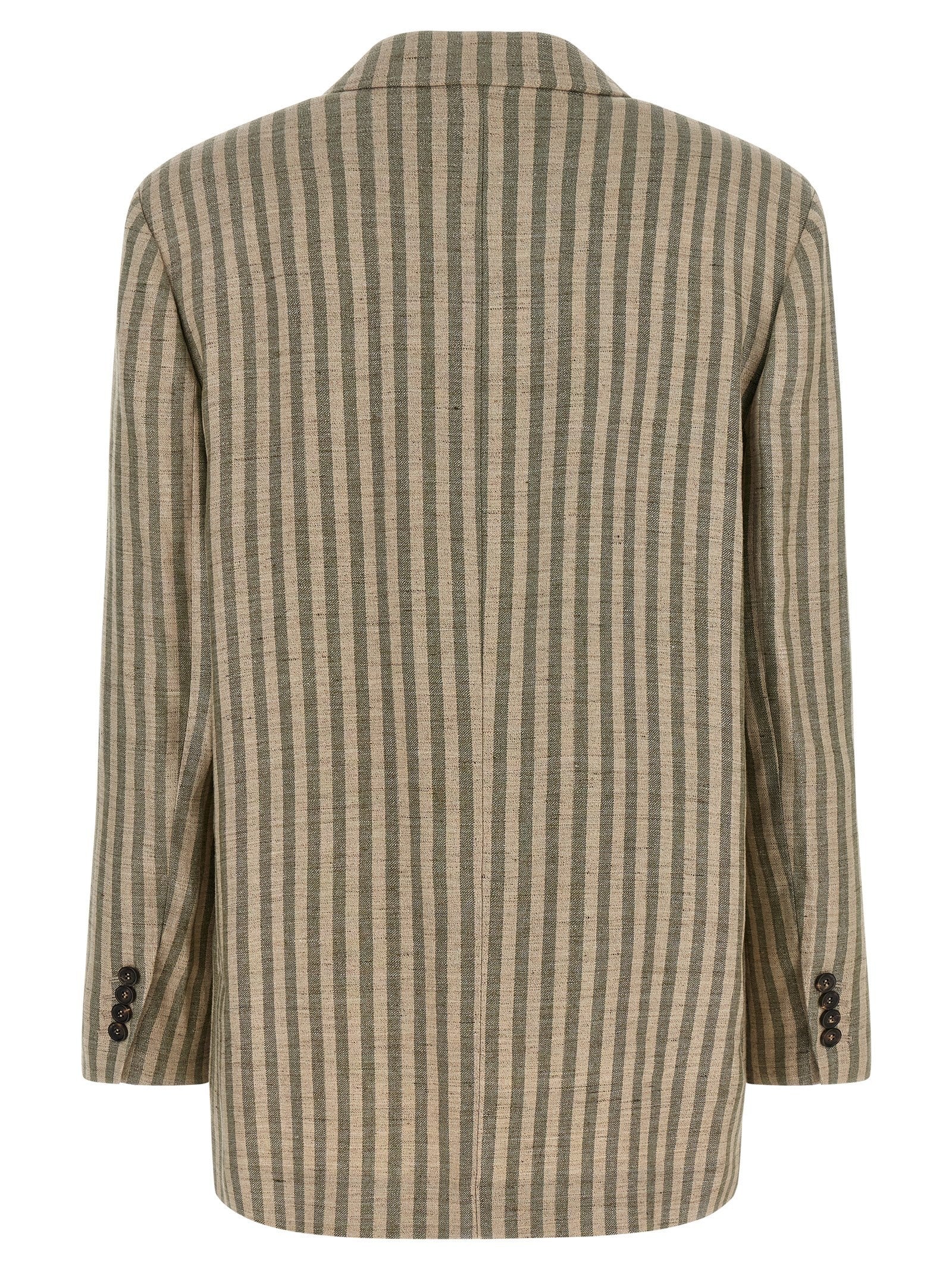 Brunello Cucinelli Striped Blazer Green