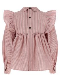 Ganni Striped Blouse Blue