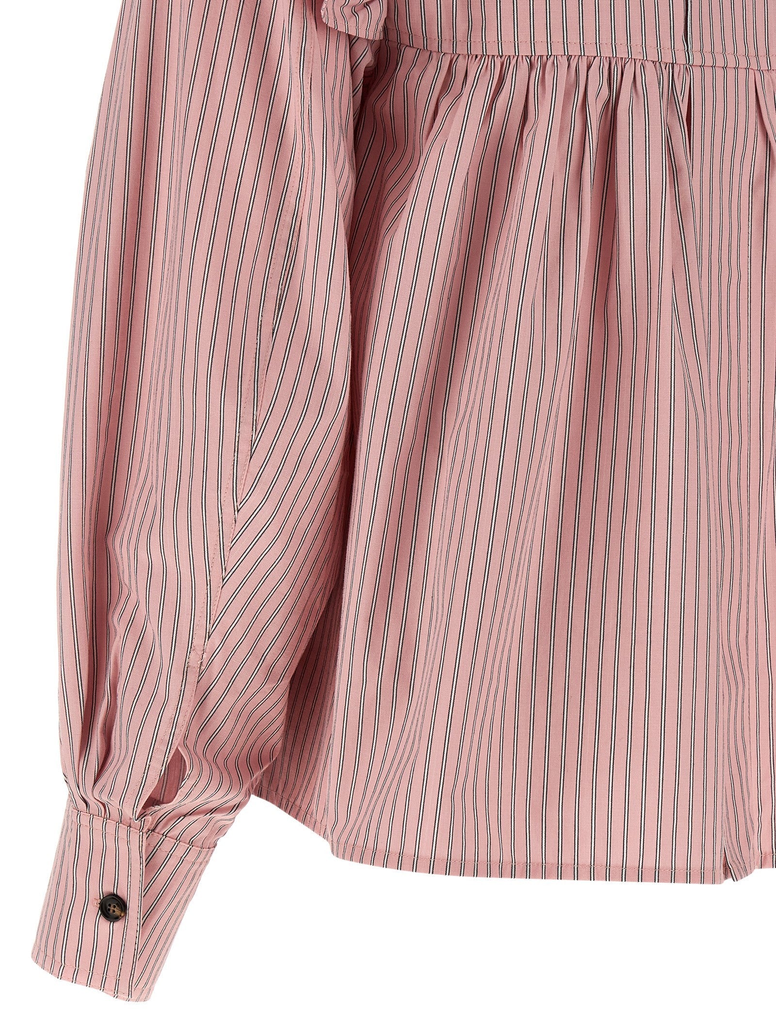 Ganni Striped Blouse Blue