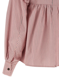 Ganni Striped Blouse Blue