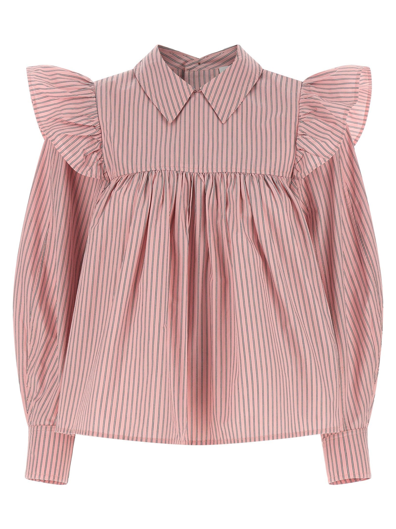 Ganni Striped Blouse Blue