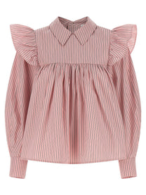 Ganni Striped Blouse Blue