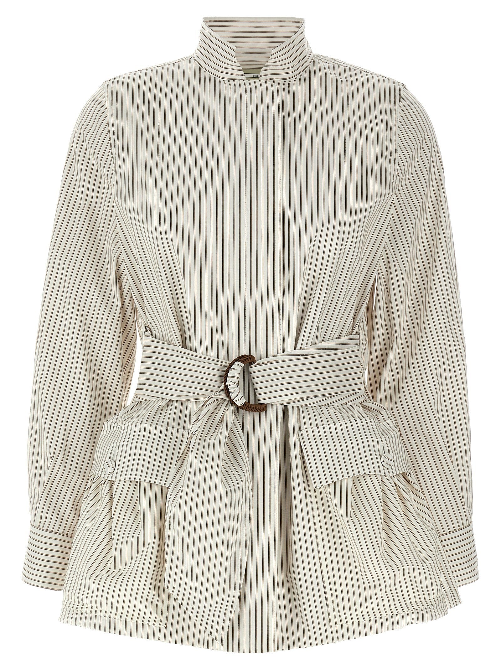 Fendi Striped Blouson White