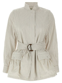 Fendi Striped Blouson White