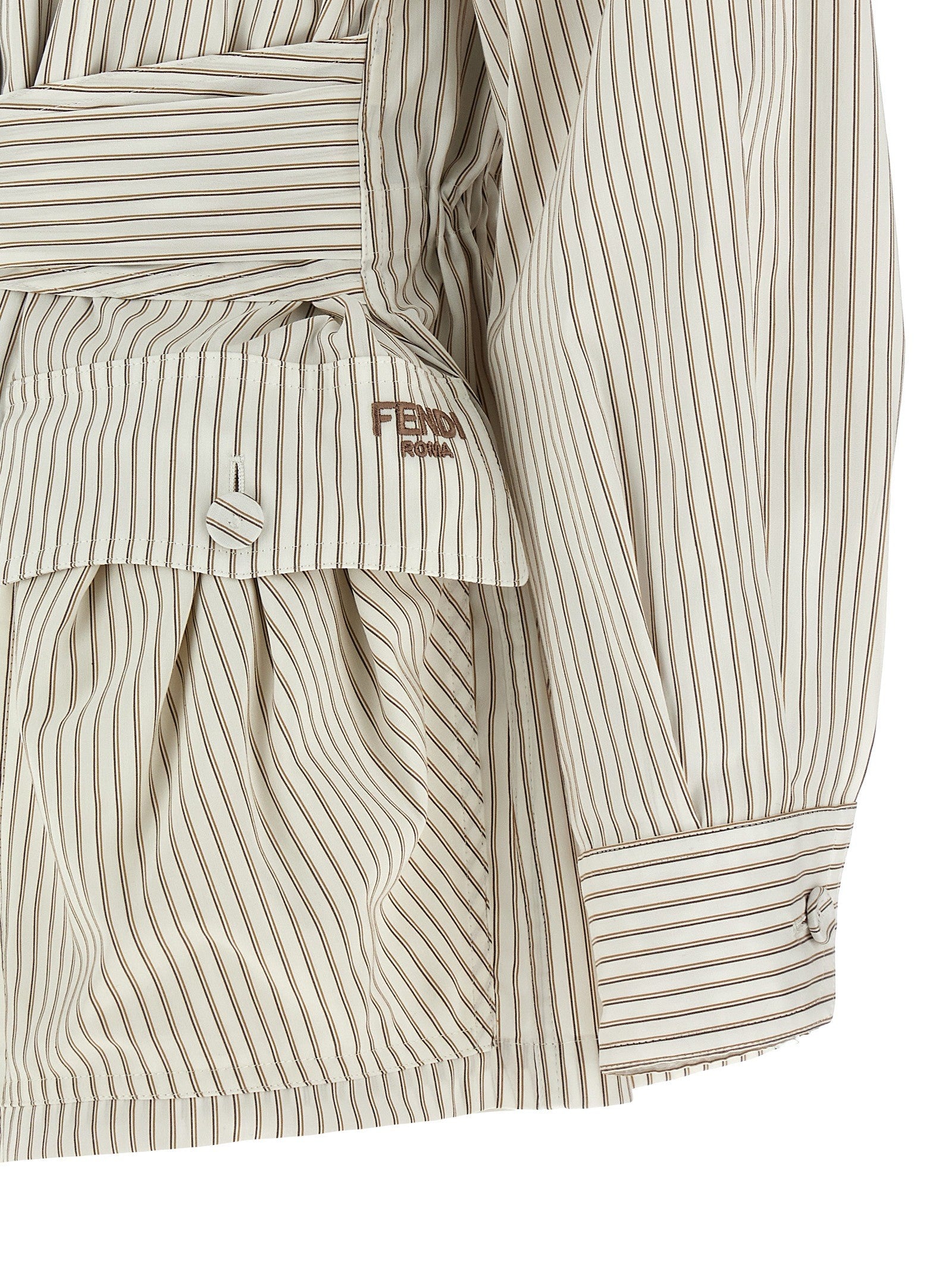 Fendi Striped Blouson White