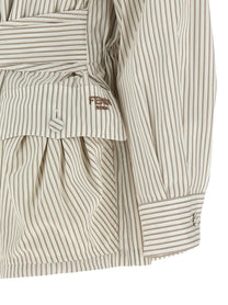 Fendi Striped Blouson White