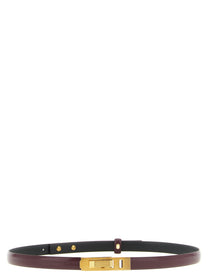 Alberta Ferretti Striped Buckle Belt Red