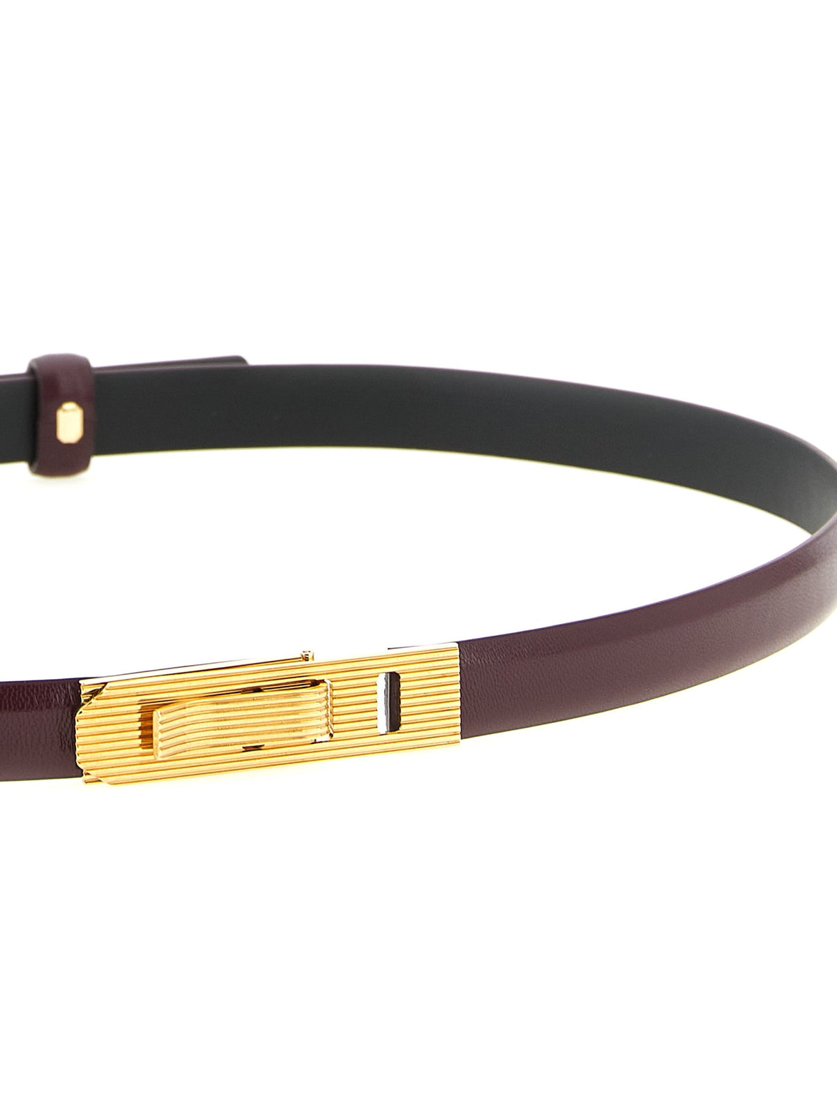 Alberta Ferretti Striped Buckle Belt Red