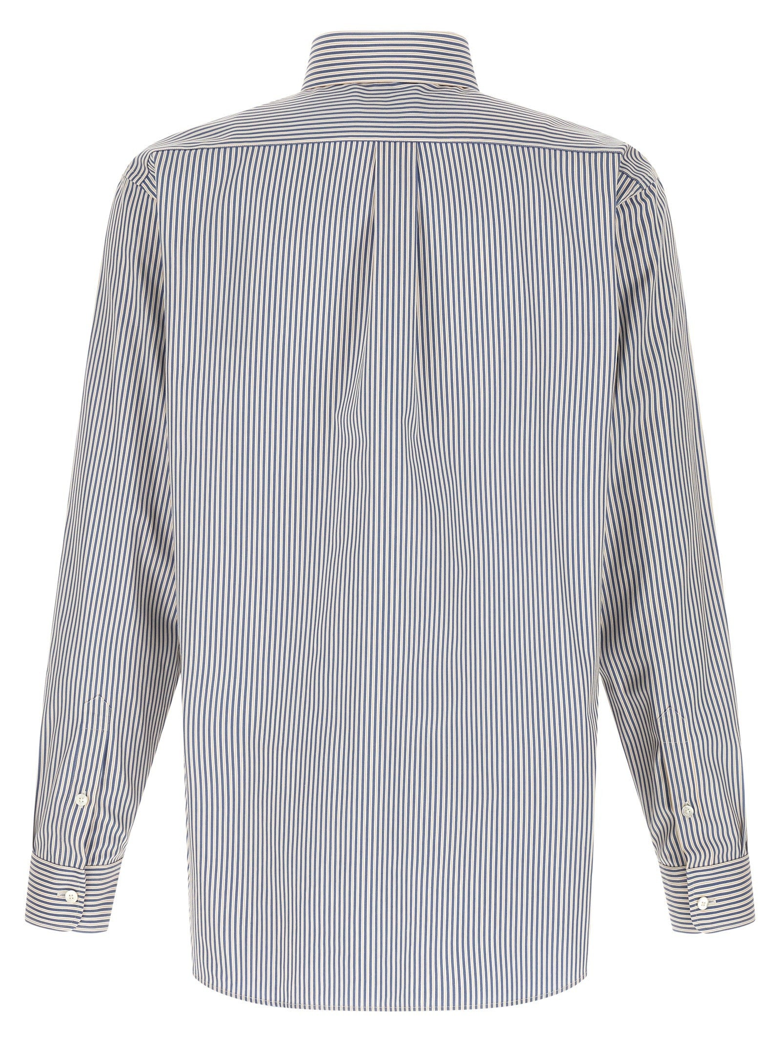 Fendi Striped Button Down Shirt Blue