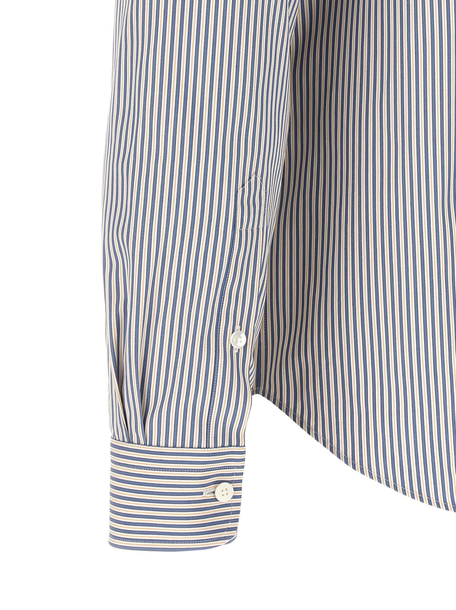 Fendi Striped Button Down Shirt Blue