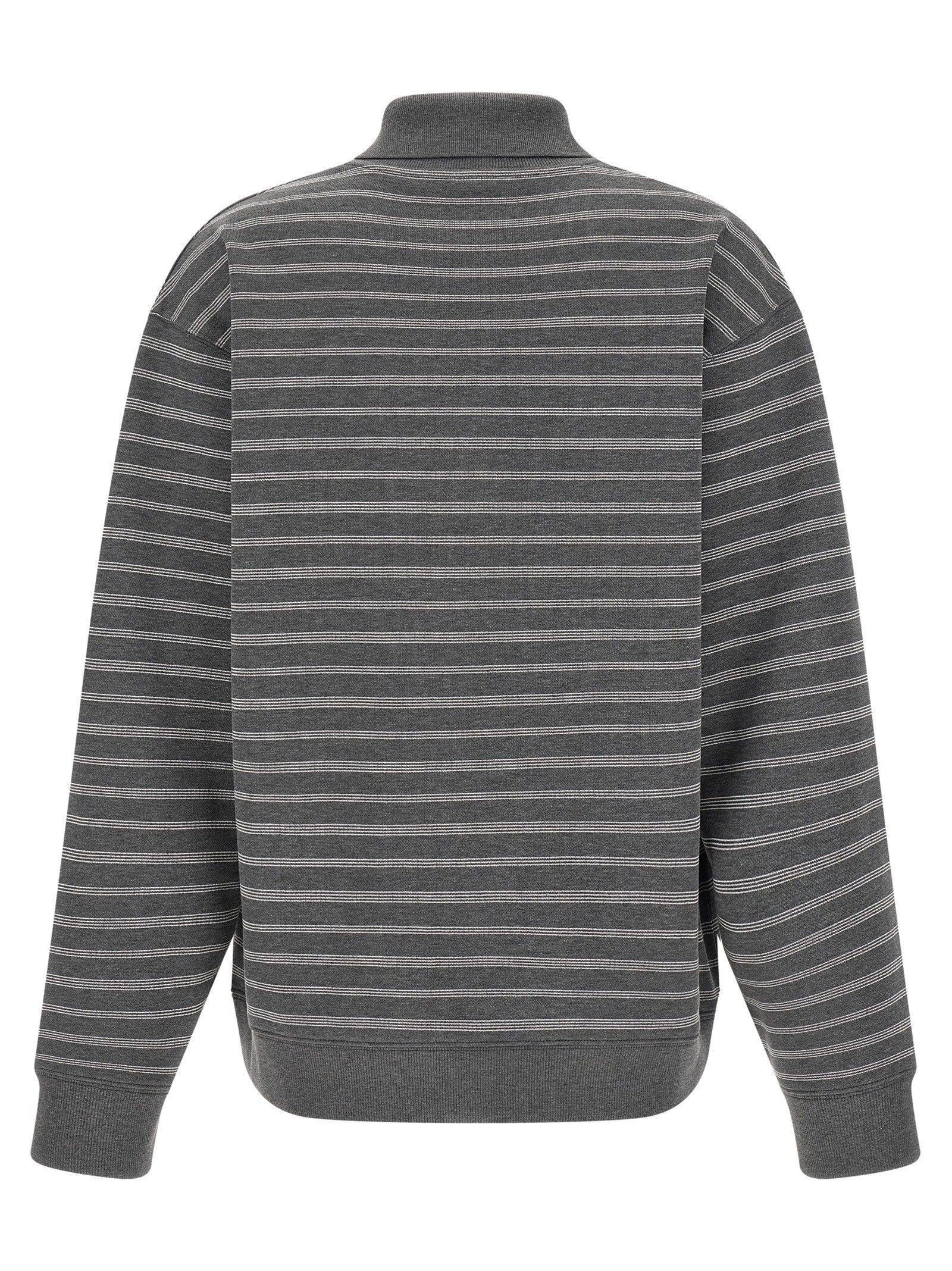 Miu Miu Striped Collared Sweatshirt Gold