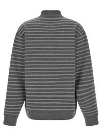 Miu Miu Striped Collared Sweatshirt Gold