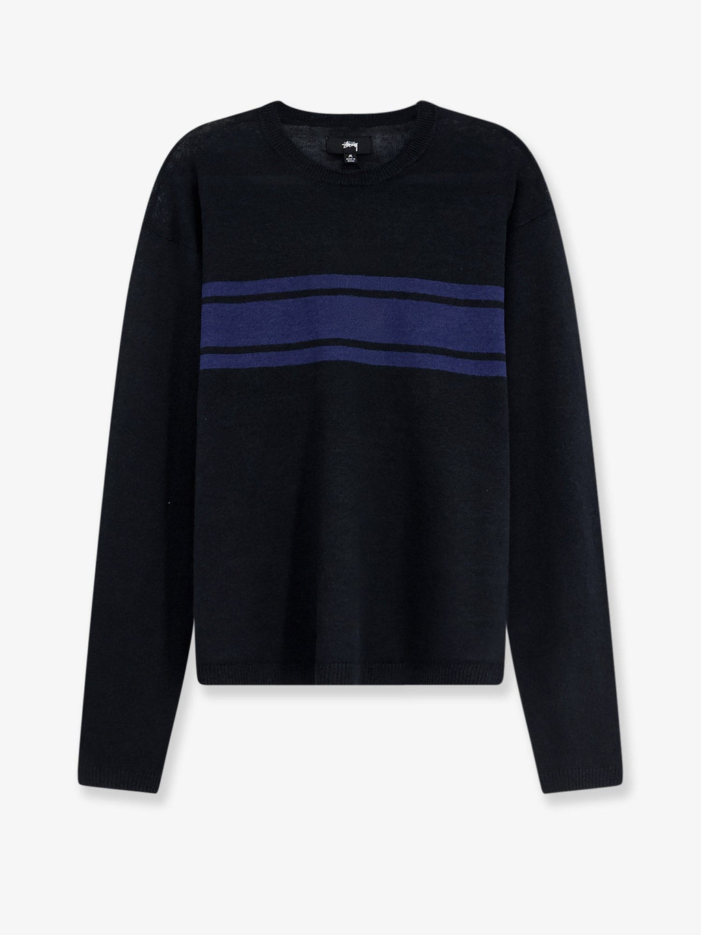 Stussy Men's Striped Cotton and Linen Sweater Black