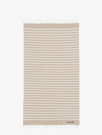 Mc2 Saint Barth Men's Striped Cotton Beach Towel Beige